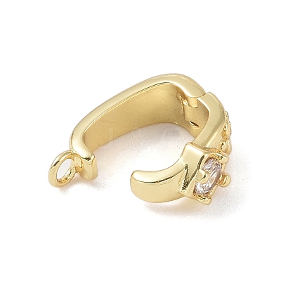 Brass Micro Pave Cubic Zirconia Donut Bails ZIRC-NH0001-02G-1
