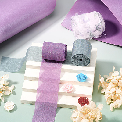 15 Yards 3 Colors Nylon Flower Printed Ribbon Sets OCOR-TA0002-31-1