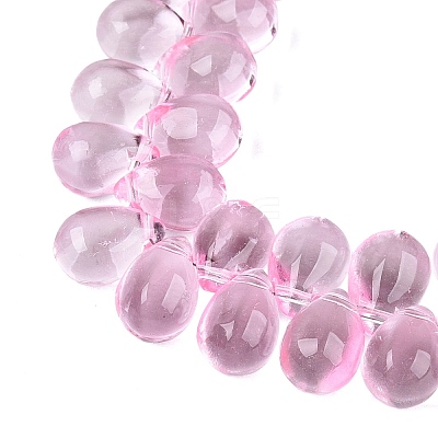 Baking Paint Transparent Glass Beads Strands GL-N005-02A-D01-1