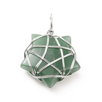 Natural Green Aventurine Pendants G-D458-07P-04-RS-1