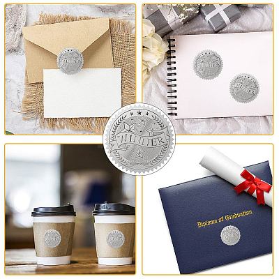 34 Sheets Silver Foil Embossed PET Picture Sticker DIY-WH0528-017-1