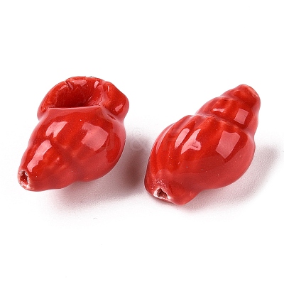 Handmade Printed Porcelain Beads Strand PORC-T133-01B-1