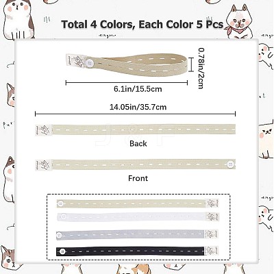 20Pcs 4 Colors TPU Elastic Binding Straps FIND-GF0004-19-1