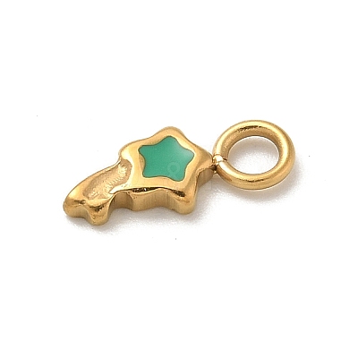 Ion Plating(IP) 304 Stainless Steel Enamel Charms STAS-G351-06G-02-1