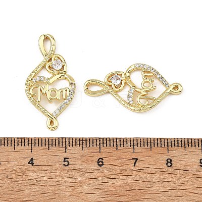 Mother's Day Brass Micro Pave Clear Cubic Zirconia Pendants CU-B002-04G-1