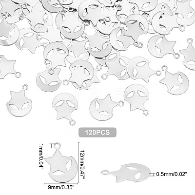 120Pcs 304 Stainless Steel Charms STAS-UN0028-81-1