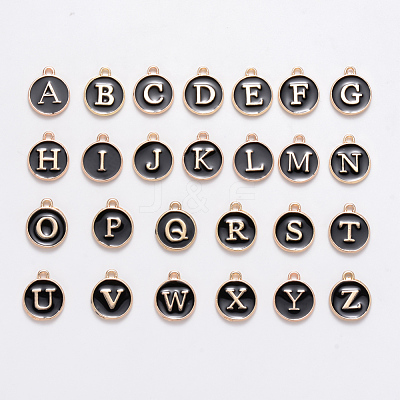 Initial Letter A~Z Alphabet Enamel Charms ENAM-Q437-05-1