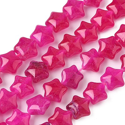 Dyed Natural Malaysia Jade Star Beads Strands G-Z080-A01-02-1
