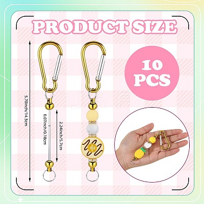 10Pcs Aluminum with Rock Climbing Carabiners AJEW-SZ0002-58A-1