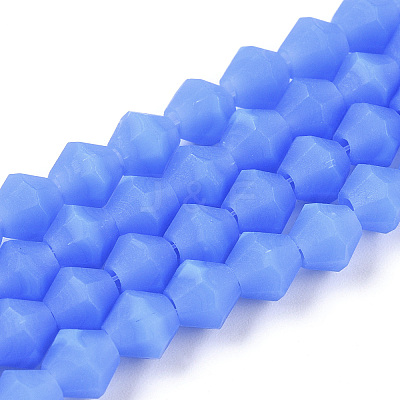 Imitation Jade Frosted Glass Bead Strands EGLA-A039-J6mm-MD04-1