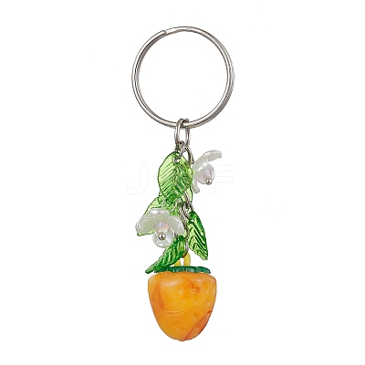 Fruits & Leaf Acrylic Pendant Keychain KEYC-JKC00680-02-1