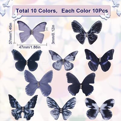 100Pcs 10 Colors Gothic Style 2-Layer Fibre Tulle Ornament Accessories FIND-SC0005-80-1