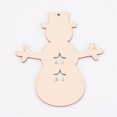 Undyed Wooden Pendants WOOD-K005-14-1