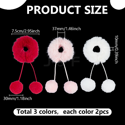Fur Plush Elastic Hair Accessories OHAR-PH0001-35A-1