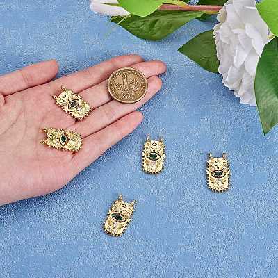 5Pcs Brass Micro Pave Cubic Zirconia Pendants ZIRC-SZ0004-47-1