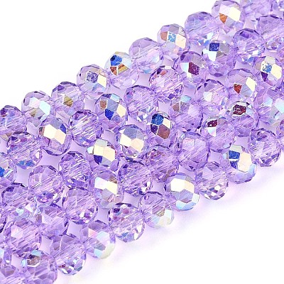 Transparent Glass Beads Strands X-EGLA-N016-4mm-03-1
