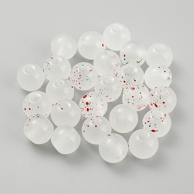Transparent Frosted Glass Beads GLAA-WH0032-21A-1