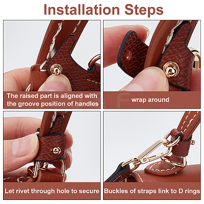 Leather Bag Handles & Undamaged Bag Triangle Buckle Connector FIND-WH0191-12A-1