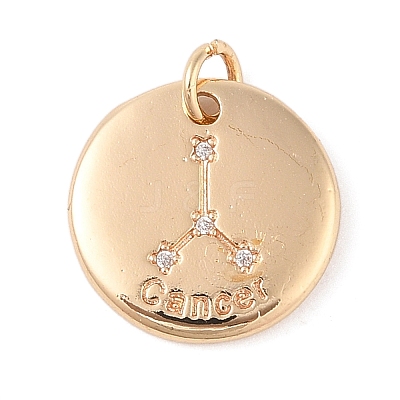 Brass with Clear Cubic Zirconia Pendants LS-KK-N256-24D-G-1