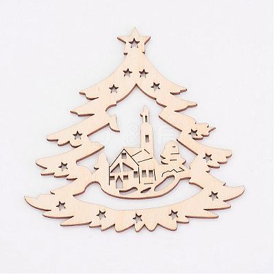 Undyed Wooden Pendant WOOD-K005-03-1