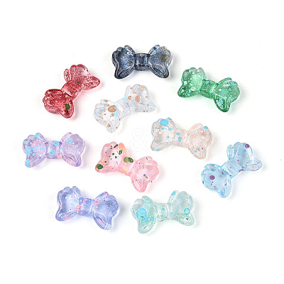 Transparent Spray Painted Acrylic Beads ACRP-T011-04M-1