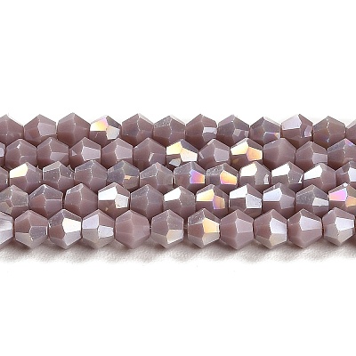 Opaque Solid Color Electroplate Glass Beads Strands GLAA-F029-P4mm-A13-1