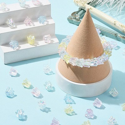 300Pcs 6 Colors Transparent Acrylic Beads TACR-CJ0001-65-1