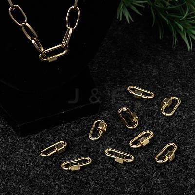 Brass Screw Carabiner Lock Charms KK-T047-08G-1