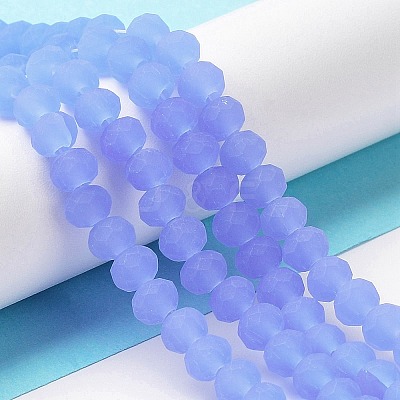 Imitation Jade Solid Color Glass Beads Strands EGLA-A034-J8mm-MD03-1