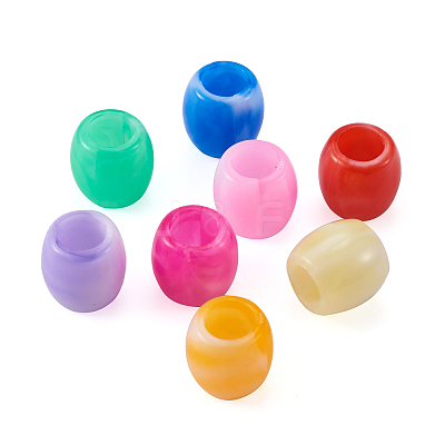 80Pcs 8 Colors Acrylic European Beads MACR-MP0001-01-1