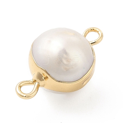 Natural Pearl Connector Charms PEAR-P004-60KCG-1