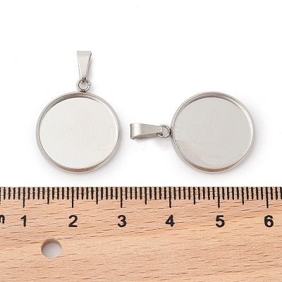 304 Stainless Steel Pendant Cabochon Settings STAS-I328-01F-P-1