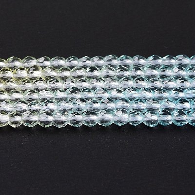 Transparent Gradient Color Glass Beads Strands GLAA-G101-2mm-16-1