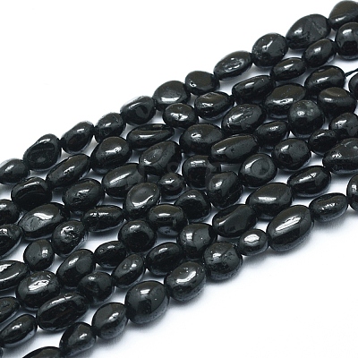 Natural Black Tourmaline Beads Strands G-L550A-03-1