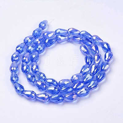 Electroplate Glass Beads Strands EGLA-D015-15x10mm-12A-1
