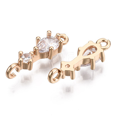 Brass Micro Pave Cubic Zirconia Links Connectors KK-R111-007-B01-1