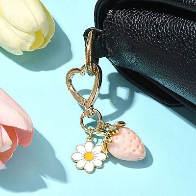 Acrylic Strawberry Pendant Decoration HJEW-SW00120-04-1