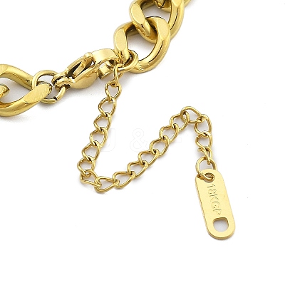 Ion Plating(IP) 304 Stainless Steel Letter B Pendant Cuban Link Chain Necklaces for Women NJEW-U016-01G-1