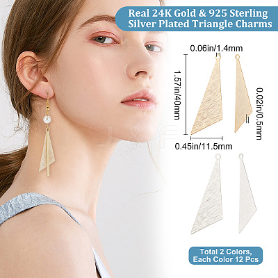 24Pcs 2 Colors Brass Charms KK-BBC0005-13-1
