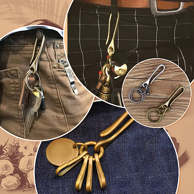 U-Shaped Brass Key Hook Shanckle Clasps KK-PH0012-37-1