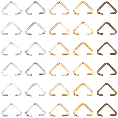 600Pcs 5 Colors Iron Triangle Rings IFIN-SC0001-55-1