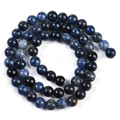 Natural Dumortierite Beads Strands G-G167-A06-6MM-1