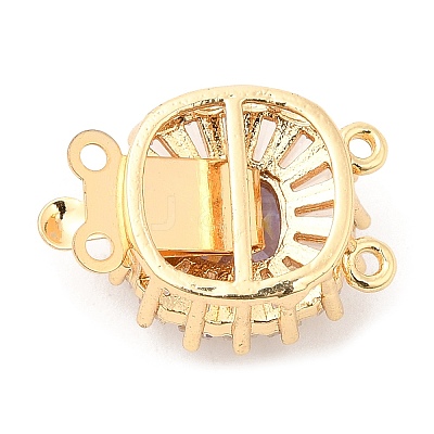 Brass Micro Pave Clear Cubic Zirconia Box Clasps KK-E052-01A-G03-1