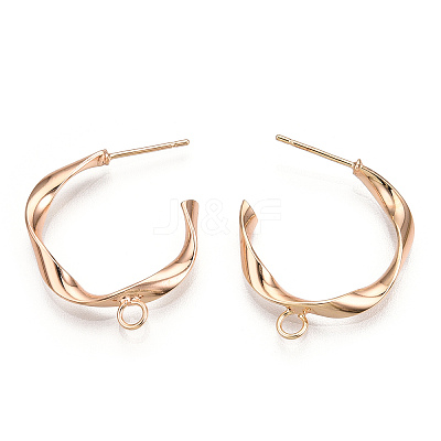 Brass Stud Earring Findings KK-N186-46G-1
