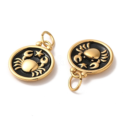 Ion Plating(IP) 304 Stainless Steel Enamel Pendants STAS-A080-43G-09-1
