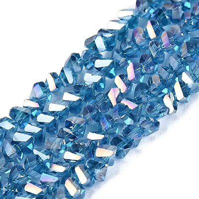 Electroplate Transparent Glass Beads Strands LS-EGLA-Q139-01A-A27-1