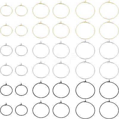 90Pcs 9 Style 304 Stainless Steel & 316L Surgical Stainless Steel Earring Findings STAS-UN0032-03-1