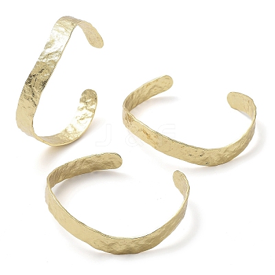 Rack Plating Brass Open Cuff Bangles BJEW-K244-01G-1