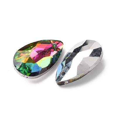 Faceted Teardrop Glass Pendants GLAA-O008-B19-1