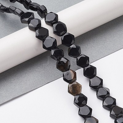 Dyed & Heated Natural Black Agate Beads Strands G-K359-C12-01-1
